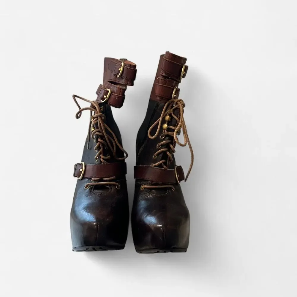 Miista Andee Italian Leather Platform Booties | Y2K Statement Heel